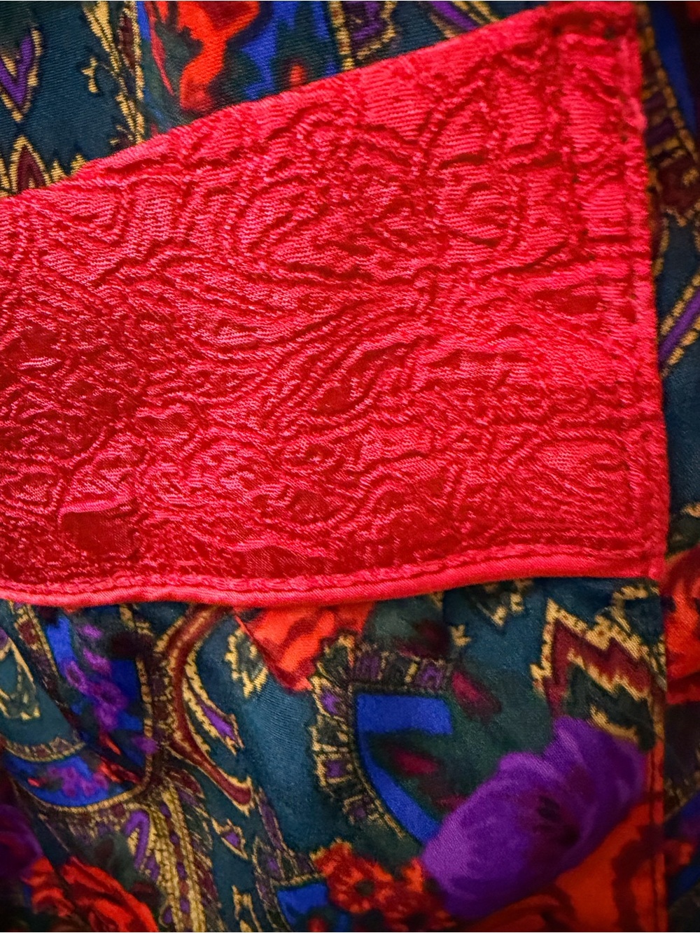 Vintage Victoria's Secret Kimono Robe Gold Label Red Floral 90s Lingerie - Picture 6 of 9